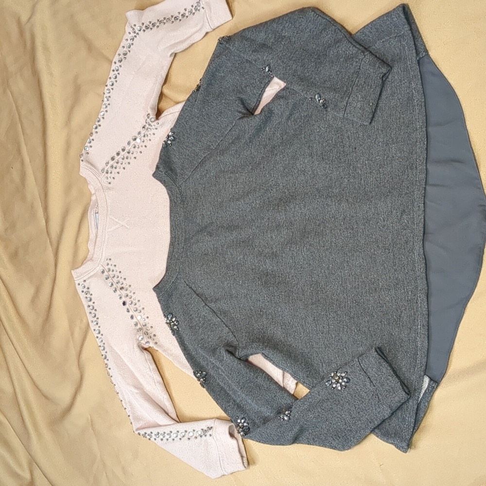 Jennifer Lopez set of two bedazzled sweatshirts